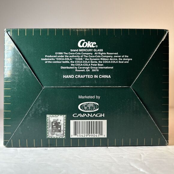 Coca-Cola 1999 Polar Bear Mercury Glass Figurine Enesco Tabletop w/ Box - Picture 6 of 6